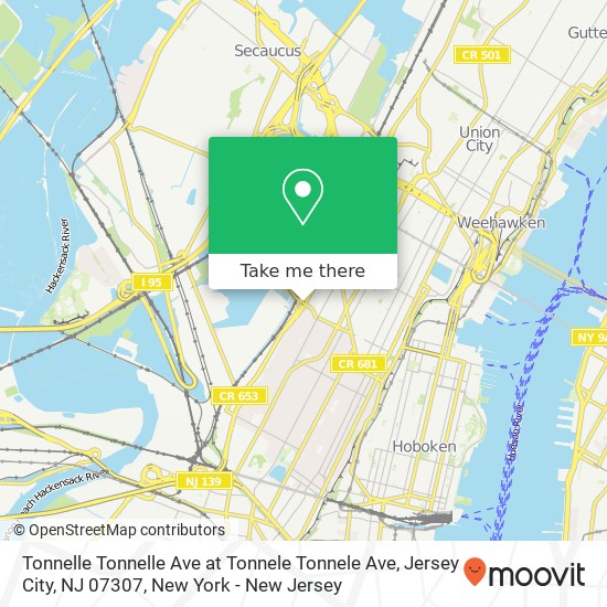 Mapa de Tonnelle Tonnelle Ave at Tonnele Tonnele Ave, Jersey City, NJ 07307