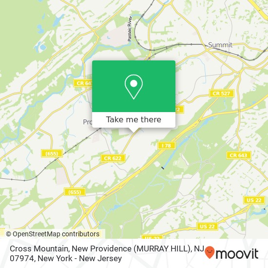 Mapa de Cross Mountain, New Providence (MURRAY HILL), NJ 07974