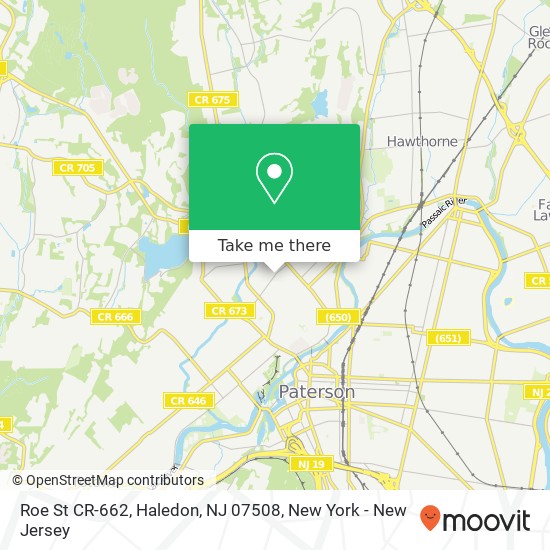 Mapa de Roe St CR-662, Haledon, NJ 07508