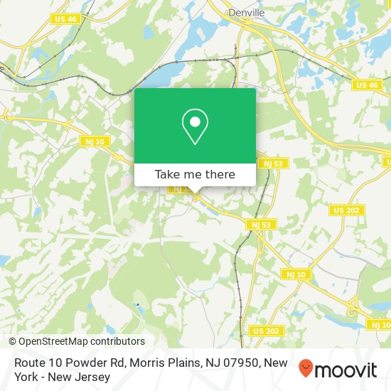 Mapa de Route 10 Powder Rd, Morris Plains, NJ 07950