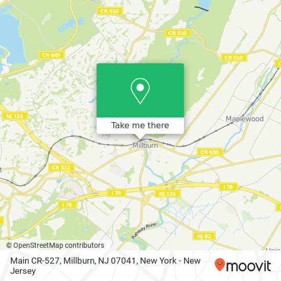 Mapa de Main CR-527, Millburn, NJ 07041