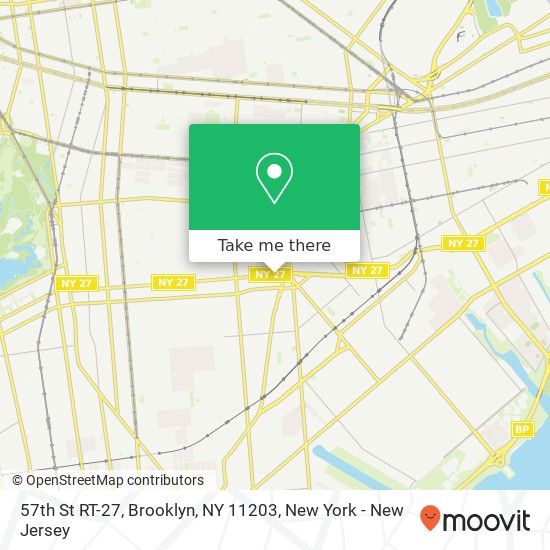 Mapa de 57th St RT-27, Brooklyn, NY 11203