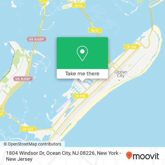 Mapa de 1804 Windsor Dr, Ocean City, NJ 08226