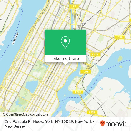 Mapa de 2nd Pascale Pl, Nueva York, NY 10029