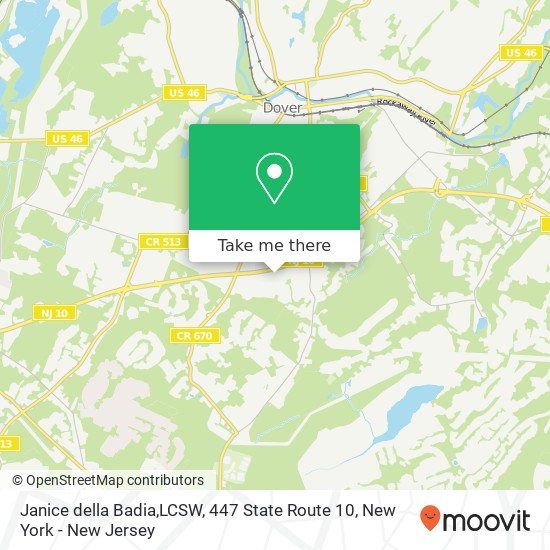 Mapa de Janice della Badia,LCSW, 447 State Route 10