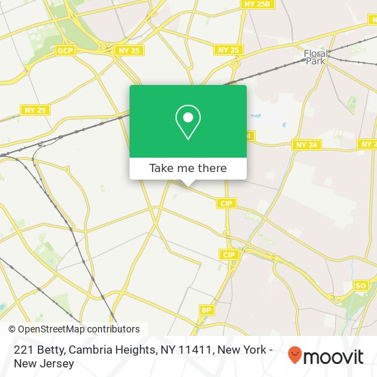 Mapa de 221 Betty, Cambria Heights, NY 11411
