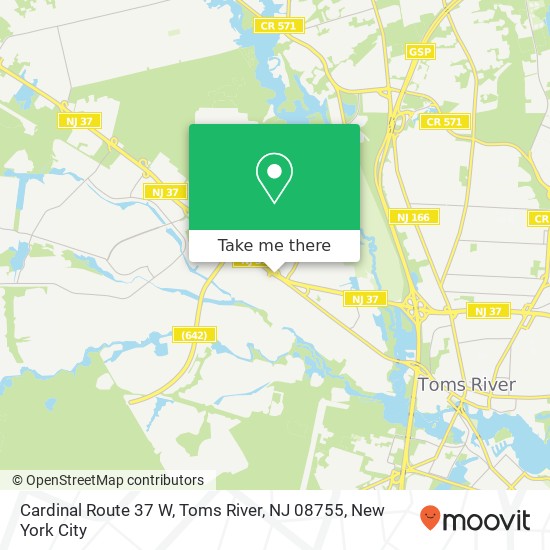 Cardinal Route 37 W, Toms River, NJ 08755 map