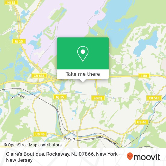 Mapa de Claire's Boutique, Rockaway, NJ 07866