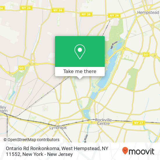 Mapa de Ontario Rd Ronkonkoma, West Hempstead, NY 11552