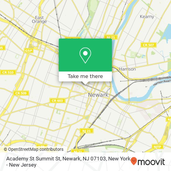 Mapa de Academy St Summit St, Newark, NJ 07103