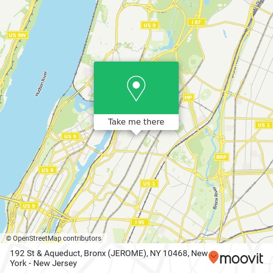 192 St & Aqueduct, Bronx (JEROME), NY 10468 map