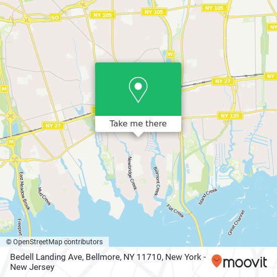 Mapa de Bedell Landing Ave, Bellmore, NY 11710