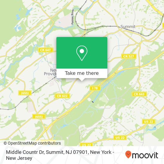 Middle Countr Dr, Summit, NJ 07901 map