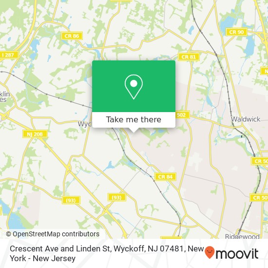 Crescent Ave and Linden St, Wyckoff, NJ 07481 map