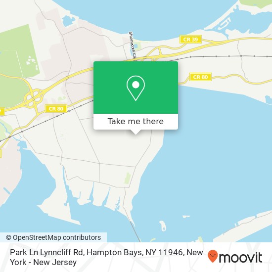Mapa de Park Ln Lynncliff Rd, Hampton Bays, NY 11946