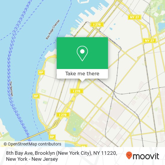 Mapa de 8th Bay Ave, Brooklyn (New York City), NY 11220