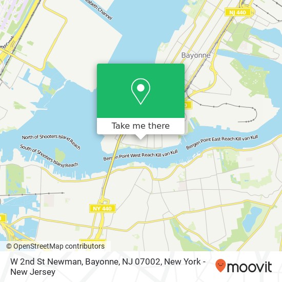 Mapa de W 2nd St Newman, Bayonne, NJ 07002