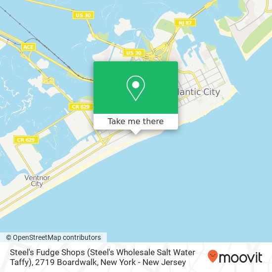 Steel's Fudge Shops (Steel's Wholesale Salt Water Taffy), 2719 Boardwalk map