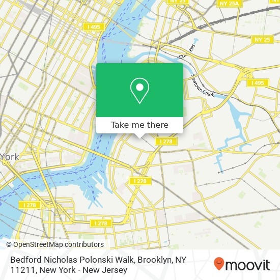 Mapa de Bedford Nicholas Polonski Walk, Brooklyn, NY 11211
