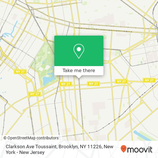 Mapa de Clarkson Ave Toussaint, Brooklyn, NY 11226