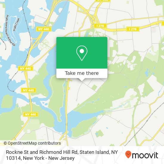 Rockne St and Richmond Hill Rd, Staten Island, NY 10314 map