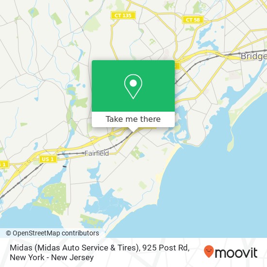 Mapa de Midas (Midas Auto Service & Tires), 925 Post Rd