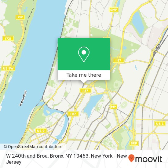 W 240th and Broa, Bronx, NY 10463 map