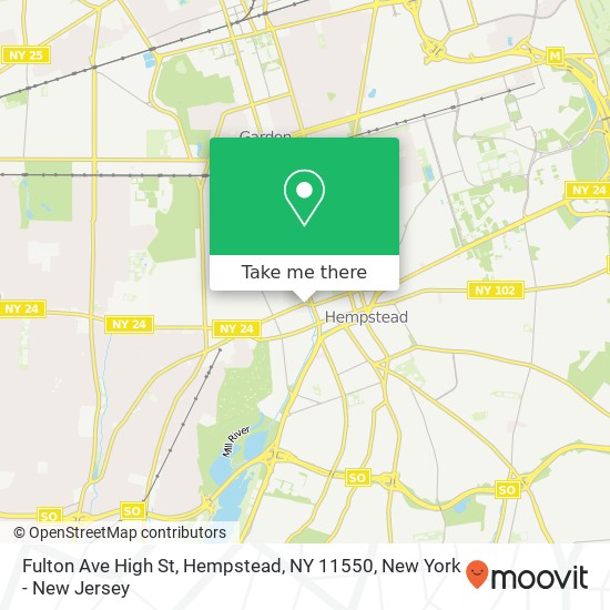 Mapa de Fulton Ave High St, Hempstead, NY 11550