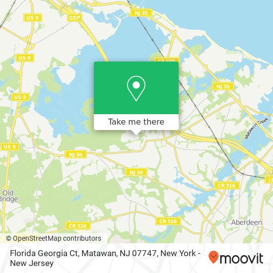 Mapa de Florida Georgia Ct, Matawan, NJ 07747