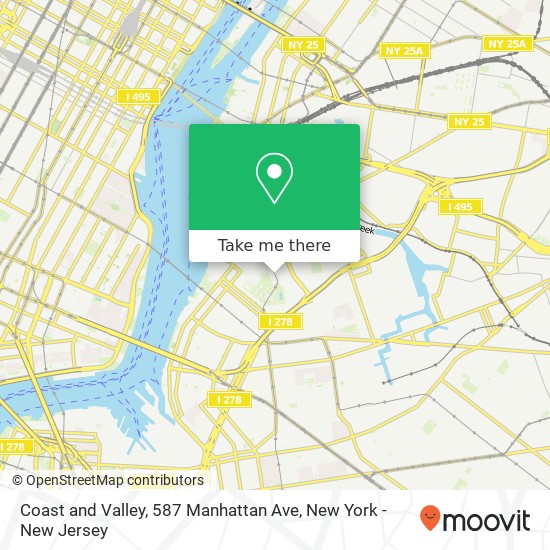 Mapa de Coast and Valley, 587 Manhattan Ave