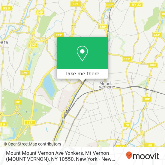 Mapa de Mount Mount Vernon Ave Yonkers, Mt Vernon (MOUNT VERNON), NY 10550