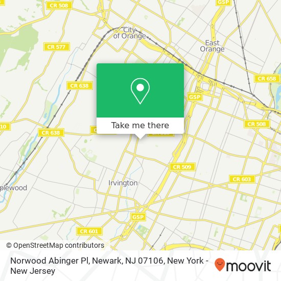 Mapa de Norwood Abinger Pl, Newark, NJ 07106