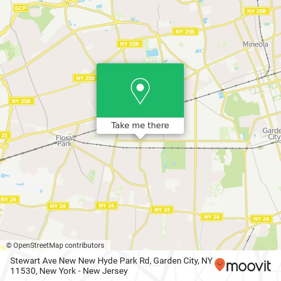 Mapa de Stewart Ave New New Hyde Park Rd, Garden City, NY 11530