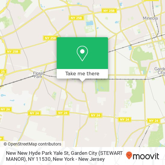 Mapa de New New Hyde Park Yale St, Garden City (STEWART MANOR), NY 11530