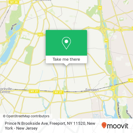 Mapa de Prince N Brookside Ave, Freeport, NY 11520