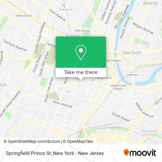 Mapa de Springfield Prince St