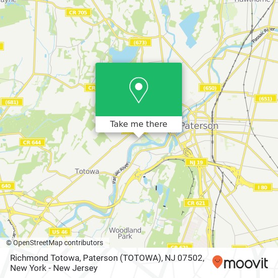 Mapa de Richmond Totowa, Paterson (TOTOWA), NJ 07502