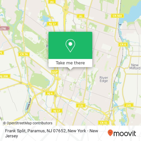 Frank Split, Paramus, NJ 07652 map