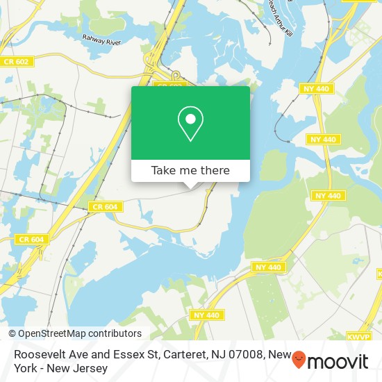 Roosevelt Ave and Essex St, Carteret, NJ 07008 map