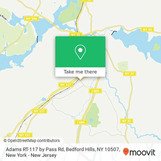 Mapa de Adams RT-117 by Pass Rd, Bedford Hills, NY 10507