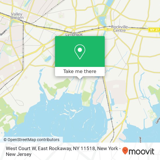 Mapa de West Court W, East Rockaway, NY 11518