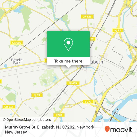 Mapa de Murray Grove St, Elizabeth, NJ 07202