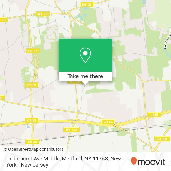 Cedarhurst Ave Middle, Medford, NY 11763 map