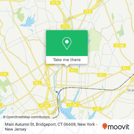Mapa de Main Autumn St, Bridgeport, CT 06608
