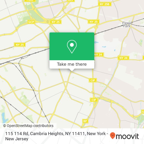 Mapa de 115 114 Rd, Cambria Heights, NY 11411