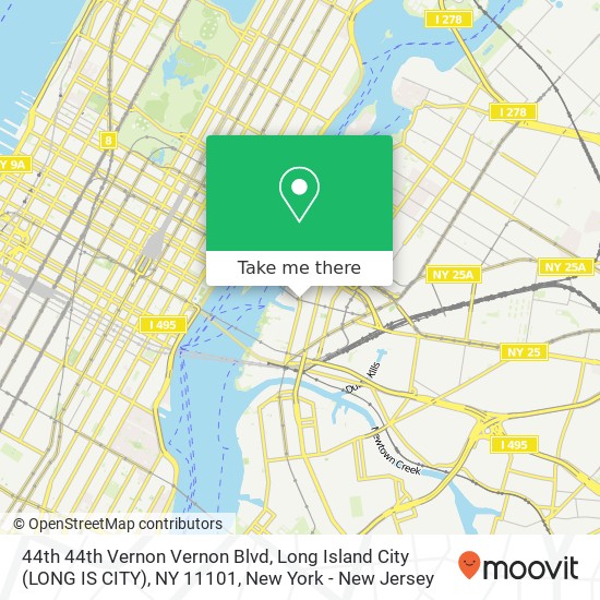 Mapa de 44th 44th Vernon Vernon Blvd, Long Island City (LONG IS CITY), NY 11101