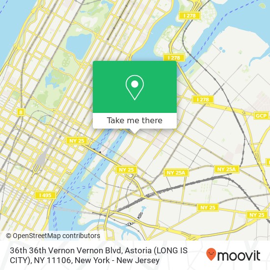 Mapa de 36th 36th Vernon Vernon Blvd, Astoria (LONG IS CITY), NY 11106