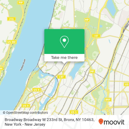 Mapa de Broadway Broadway W 233rd St, Bronx, NY 10463