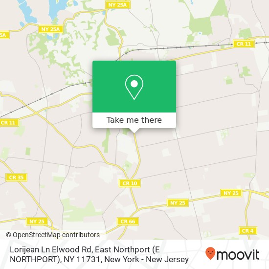 Mapa de Lorijean Ln Elwood Rd, East Northport (E NORTHPORT), NY 11731