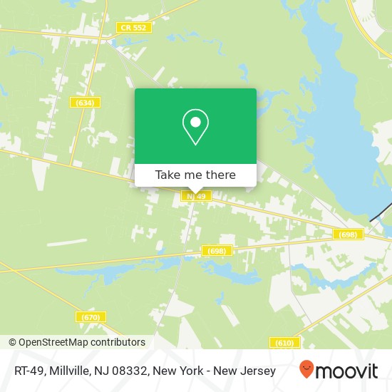 Mapa de RT-49, Millville, NJ 08332